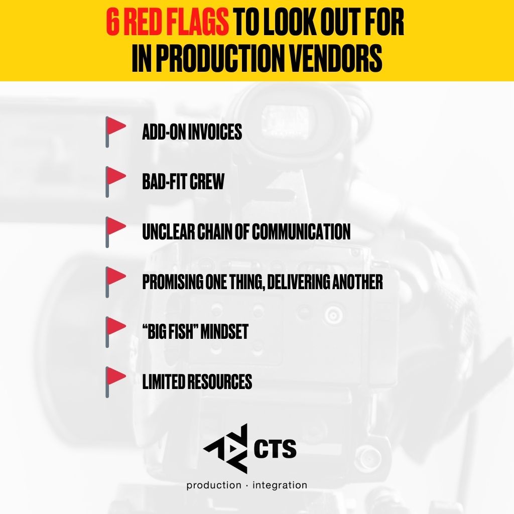 Infographic: 6 Red Flags To Look Out for in a Production Vendor