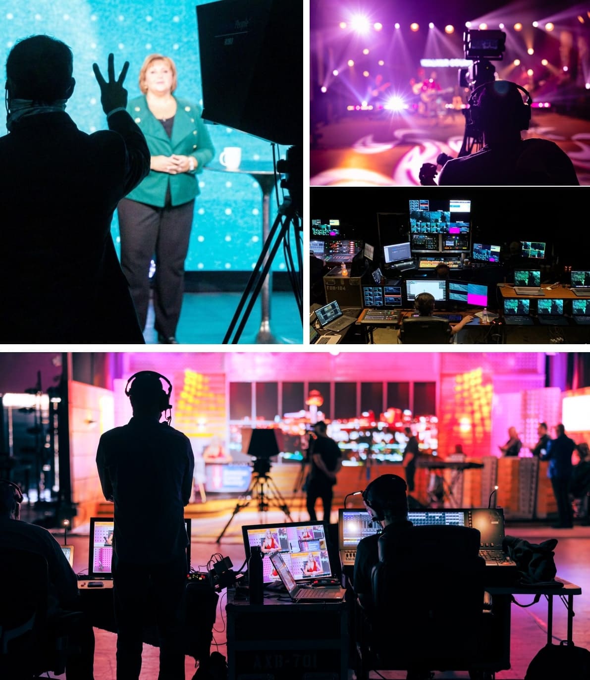 CTS audio engineer crew working a sound board during a live performance