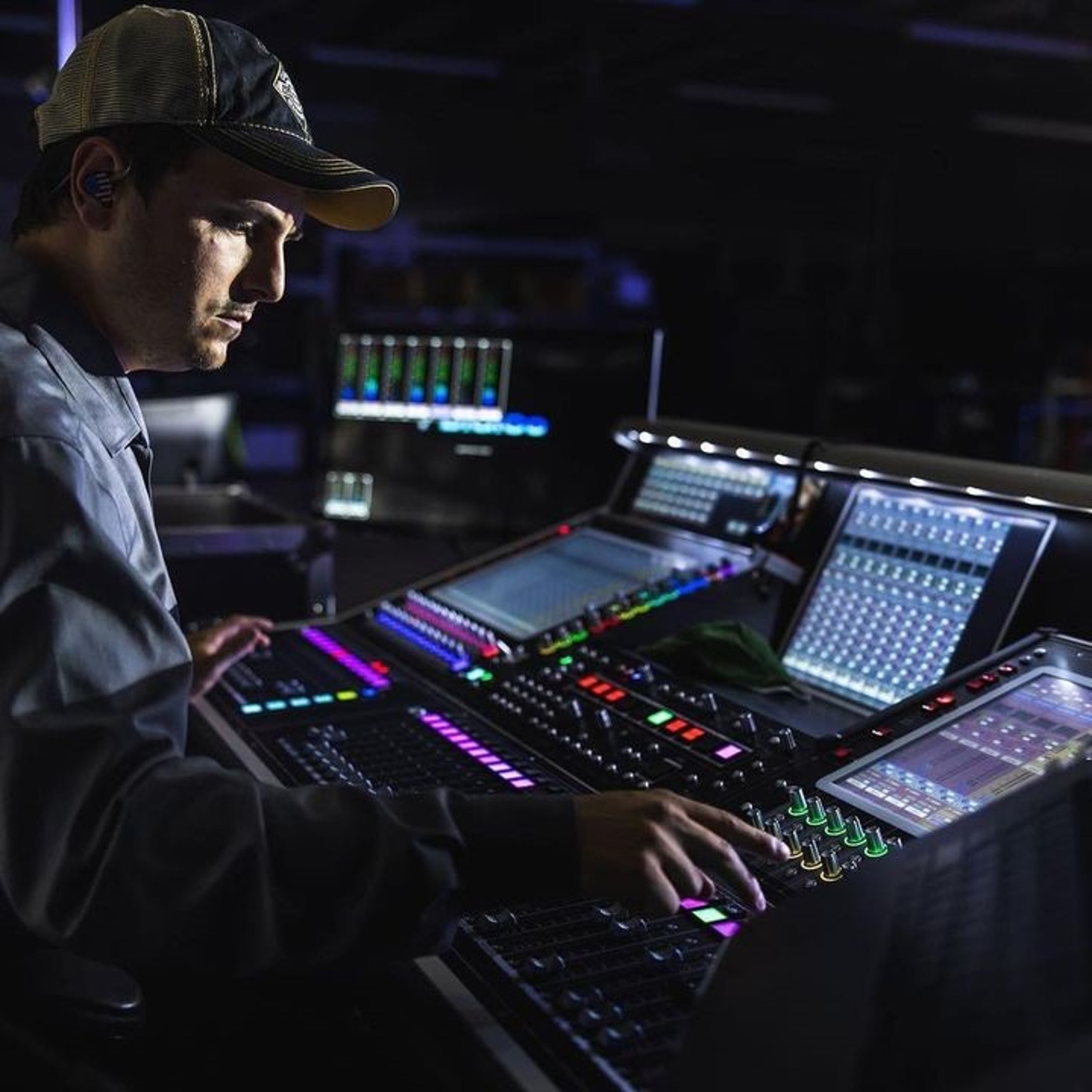 Audio engineer from CTS at work during a live event