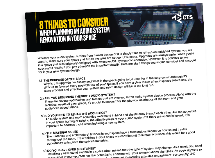 8 things to consider when planning an Audio System Renovation blog from CTS