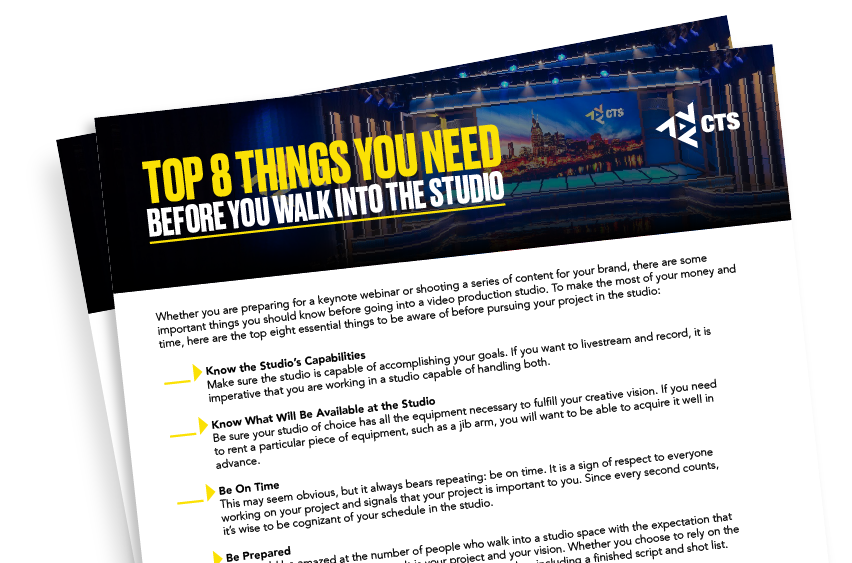 blog from CTS on Studio preparation